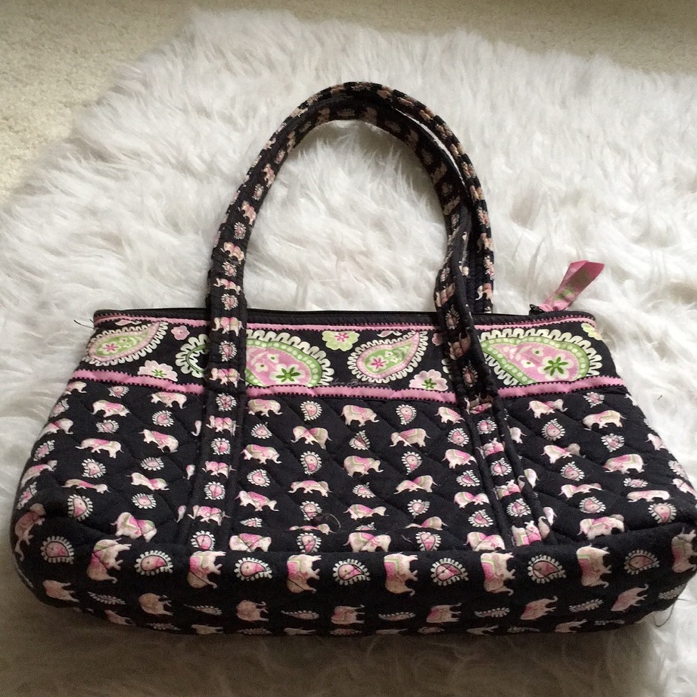 Vera Bradley pink elephants tote bag